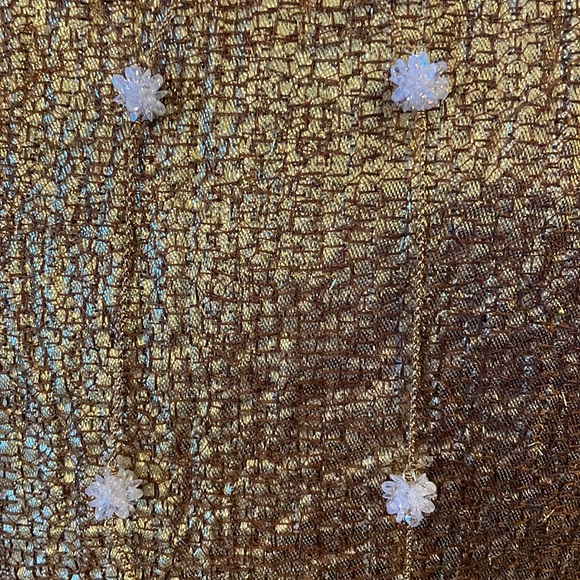 Kate Spade NY never worn gold necklace with 6 clear charms - Picture 5 of 6